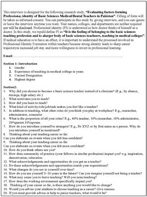 Factors affecting professional identity formation of basic medical sciences teachers in Pakistan: a phenomenological analysis of interviews